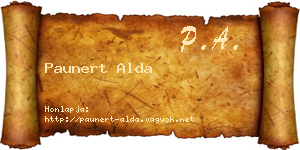 Paunert Alda névjegykártya